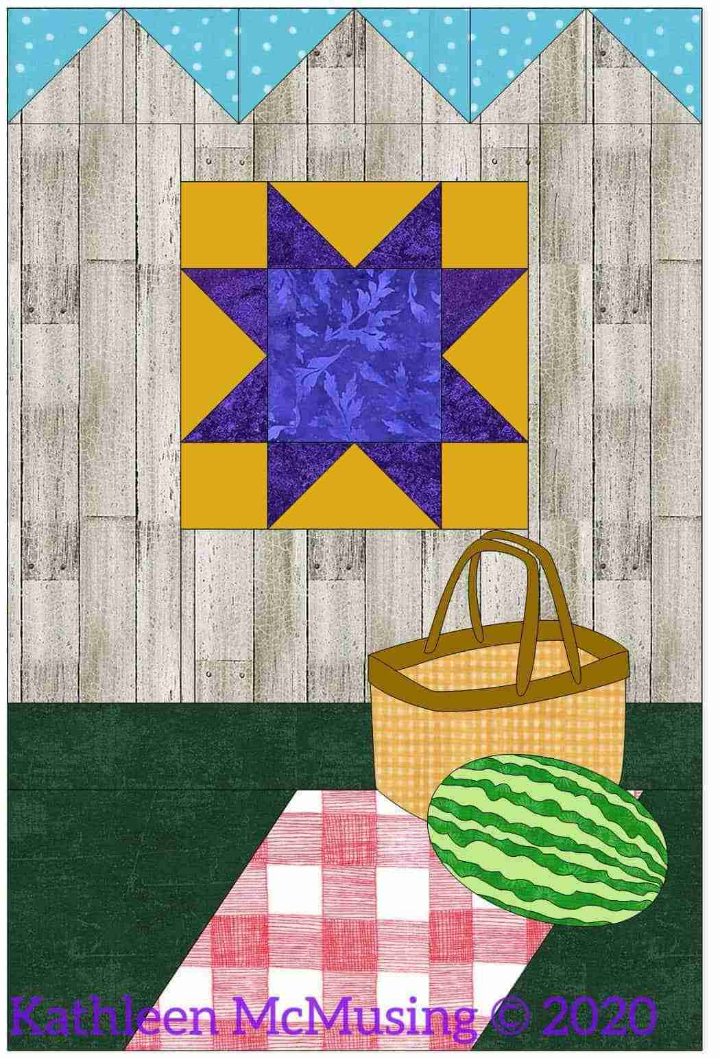 EQ8 Picnic Quilt Block